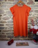 Robe manches volantées texturées orangée Femme Taille 52 marque Boohoo 🍓