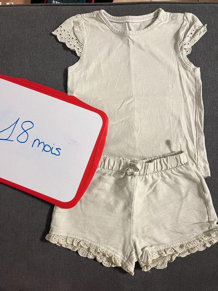 Ensemble short et teeshirt 18 mois - photo numéro 1