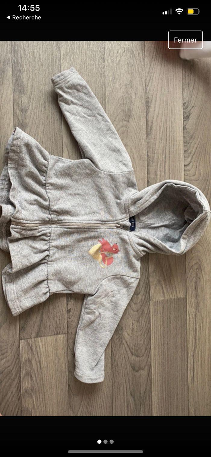 Gilet gris bébé fille