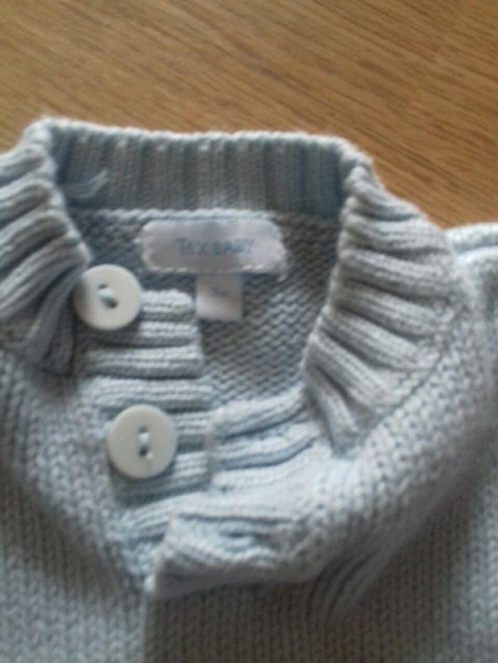 pull bébé 3m bleu ciel en laine tbe - photo numéro 2