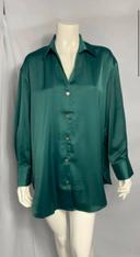 Chemise longue asymétrique vert émeraude