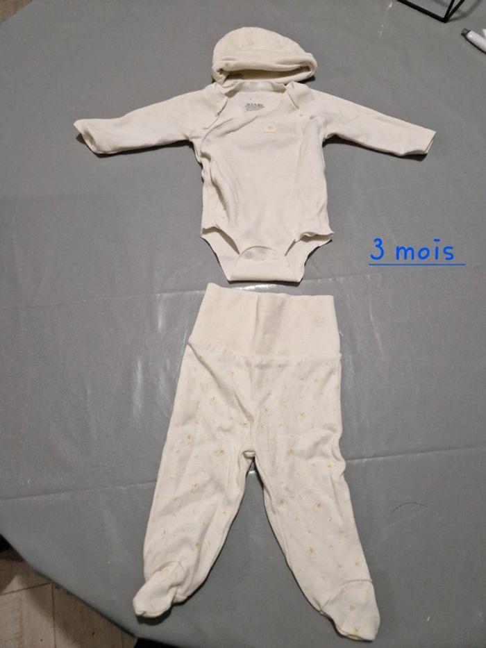 Ensemble bonnet body pantalon 3 mois - photo numéro 1