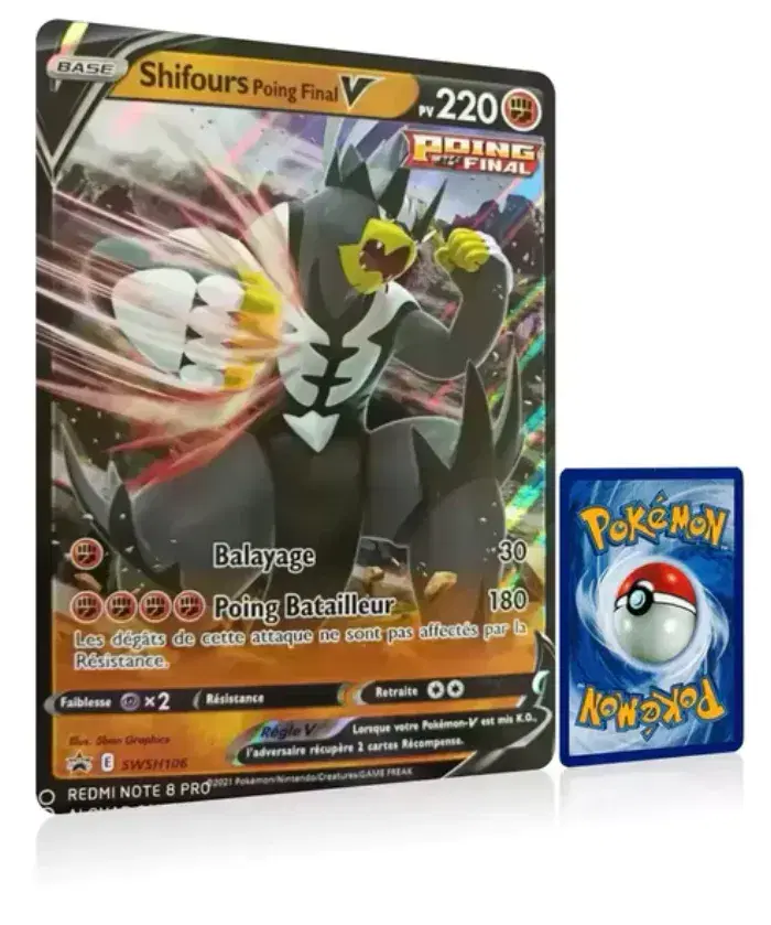 Carte Pokémon SHIFOURS "Poing final" V Jumbo XXL - photo numéro 2