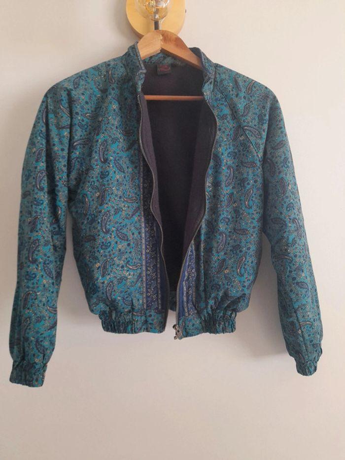 Bombers turquoise à motifs - photo numéro 1