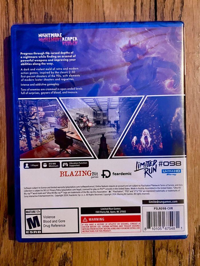 Nightmare Reaper, jeu Playstation 5 Ps5 Limited Run Games LRG #098 - photo numéro 2