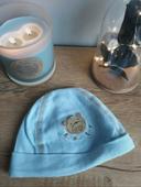 Bonnet bleu clair  ourson