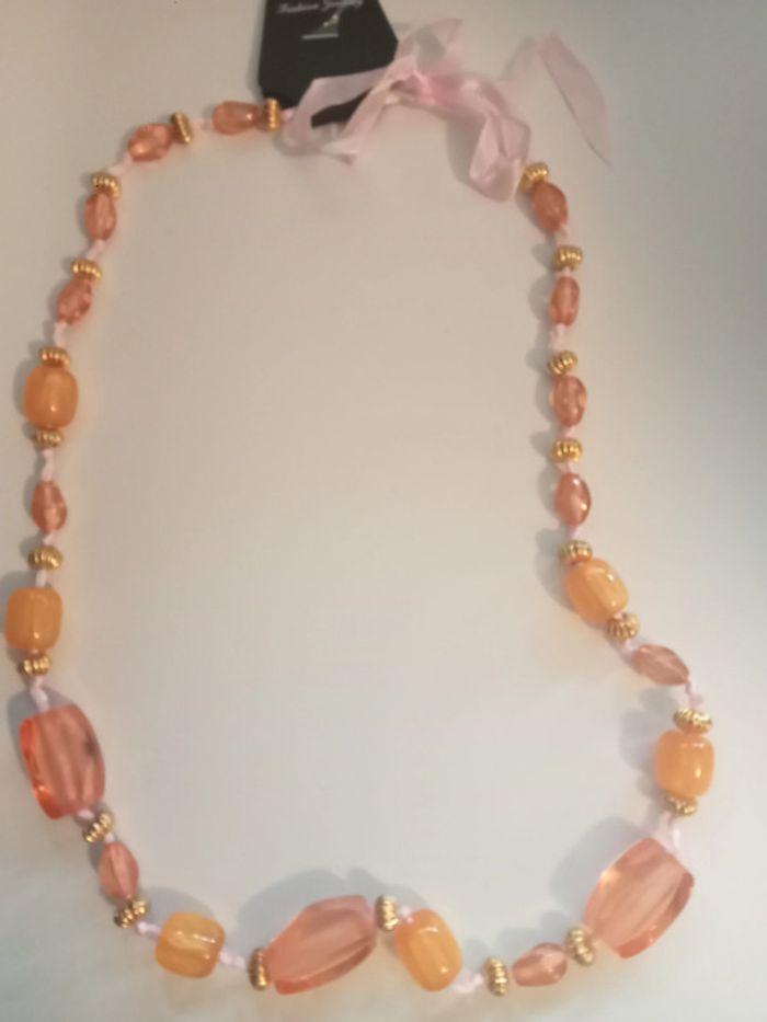 2 collier en céramique orange