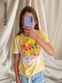 T-shirt jaune blanc stitch