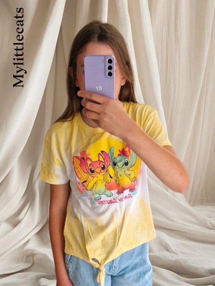 T-shirt jaune blanc stitch - photo numéro 1