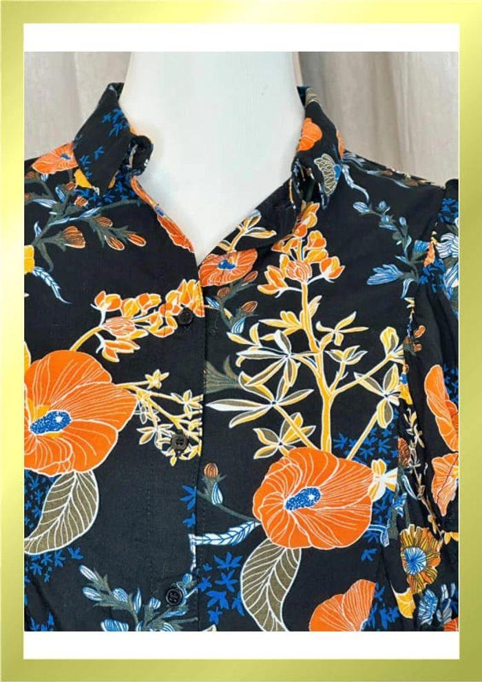 Chemise volantée Monki à motifs automnal taille 36 - photo numéro 2