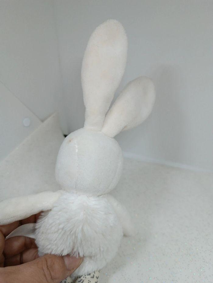 Doudou peluche plush petite petit small baby lapin Bunny bunnies blanc white kaloo grelot - photo numéro 9