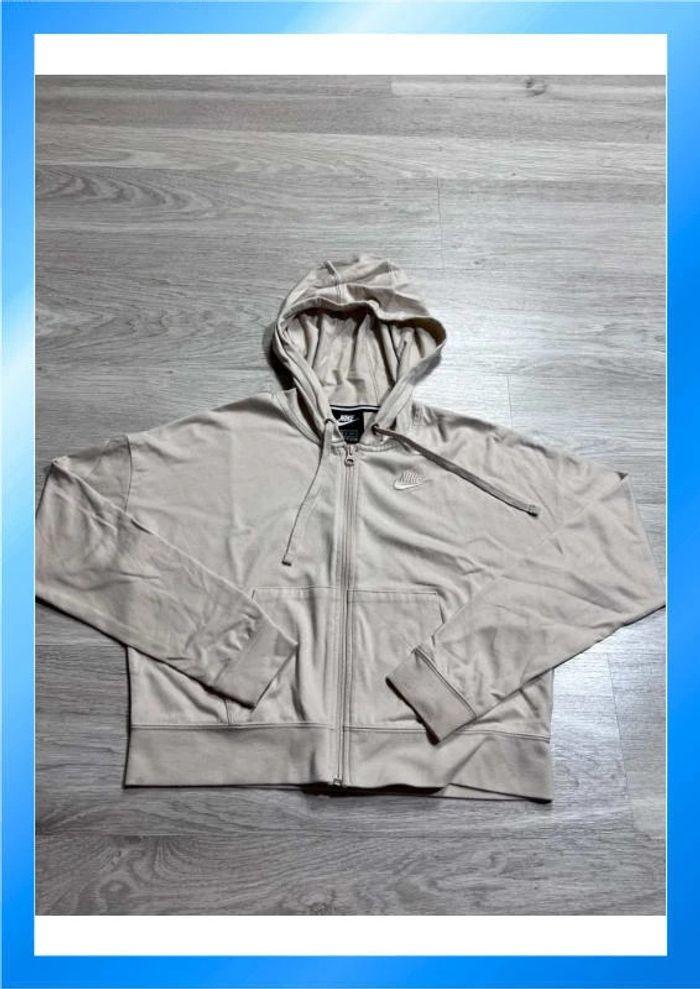 👕 Veste à capuche Nike logo brodé Beige Taille XS 👕 - photo numéro 1