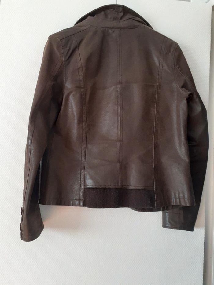 Veste cintrée cuir marron - photo numéro 5