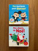 Lot de 2 livres sonores (Mes musique pour Danser, Mes chants de Noël) Bon état