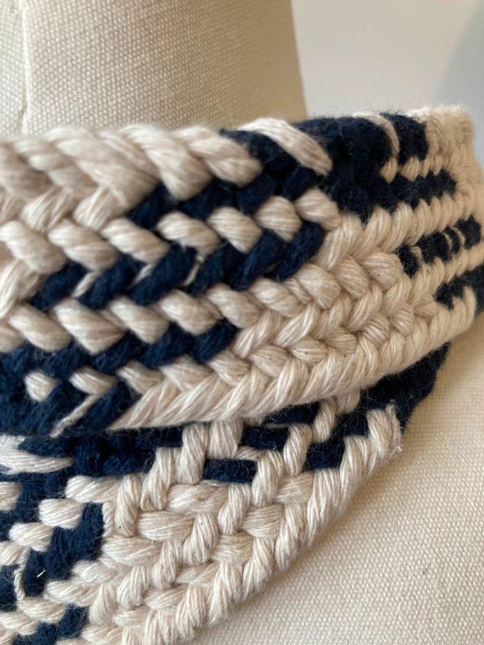 Ceinture homme en cordage blanc et bleu - photo numéro 2