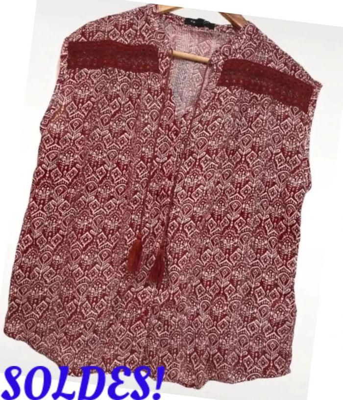 Sublime blouse bordeaux taille S/M - photo numéro 5