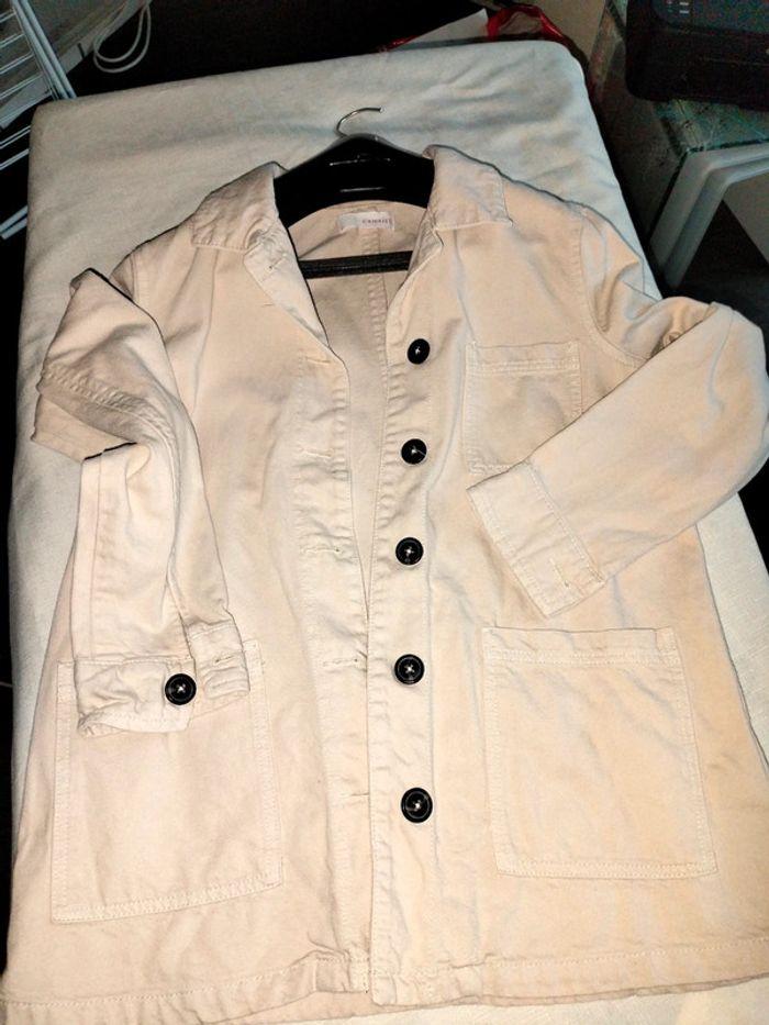 Veste camaïeu légère style jean t 38 beige - photo numéro 3