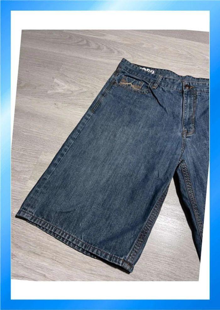 🩳 Short vintage brodé hip hop Ecko UNLTD en jean Bleu Taille 40 XL 🩳 - photo numéro 17