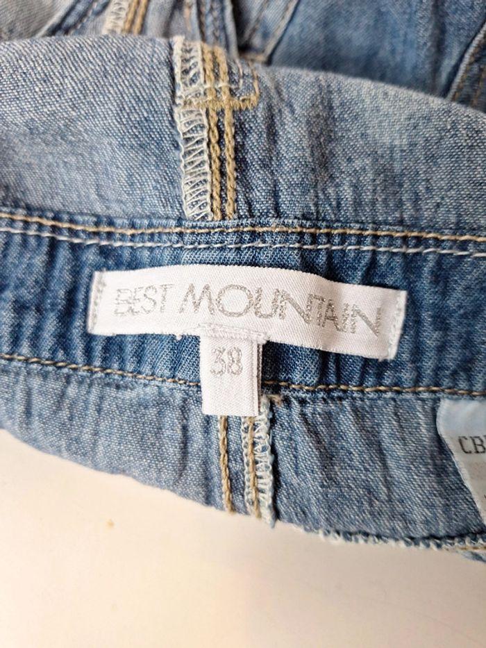 Short salopette en jean best moutain bleu clair taille 38 M - photo numéro 20