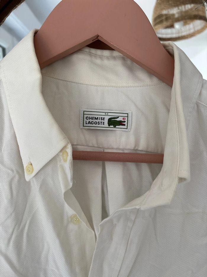 Chemise blanche / Crème Lacoste 43 - photo numéro 5