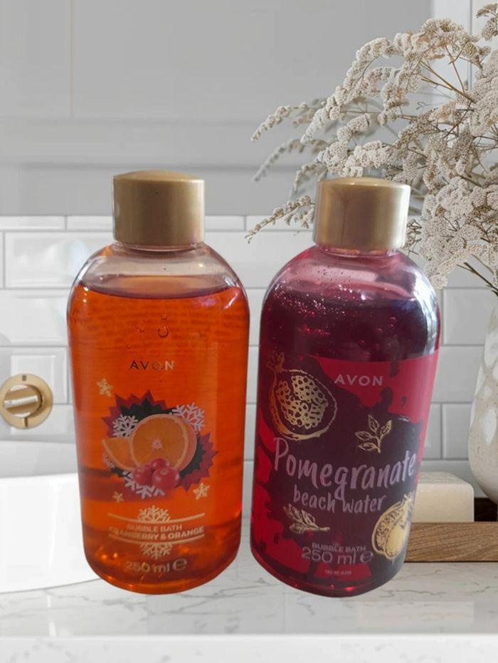 Lot de 2 Bains moussants AVON - Cranberry/Orange et Grenade