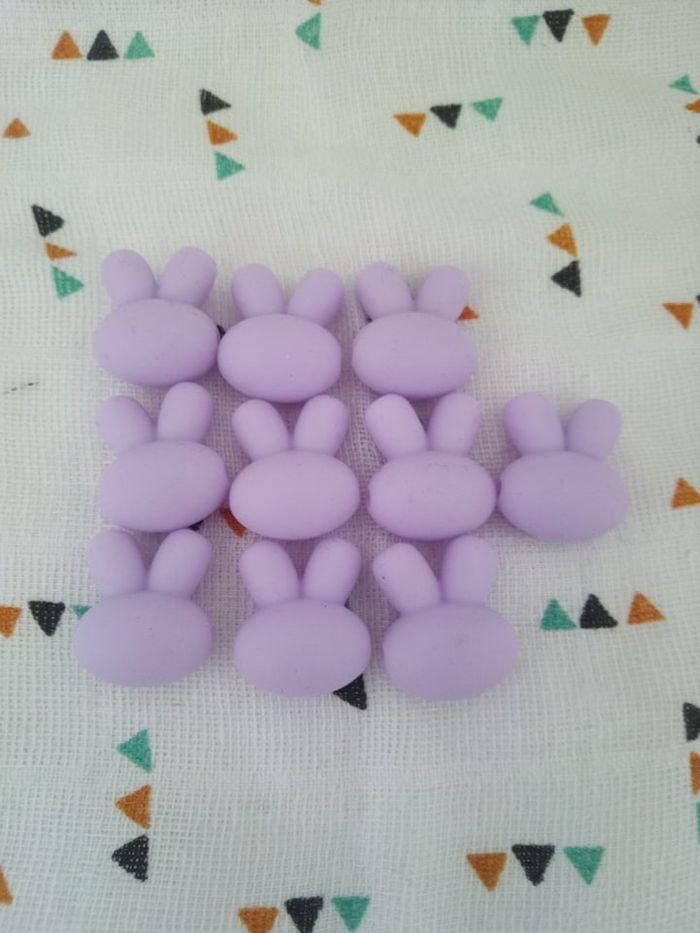 Lot de perles en silicone lapin - photo numéro 4