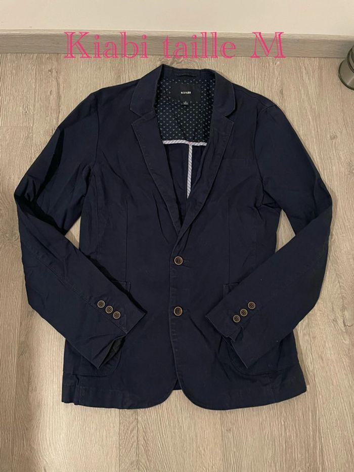 Veste style blazer bleu marine bouton aux manches kiabi taille M - photo numéro 1