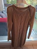 Robe pull beige/marron clair