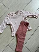 Legging + t-shirt manches longues fille