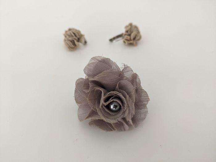 Ensemble assorti bague et boucles d'oreilles taupe - photo numéro 2