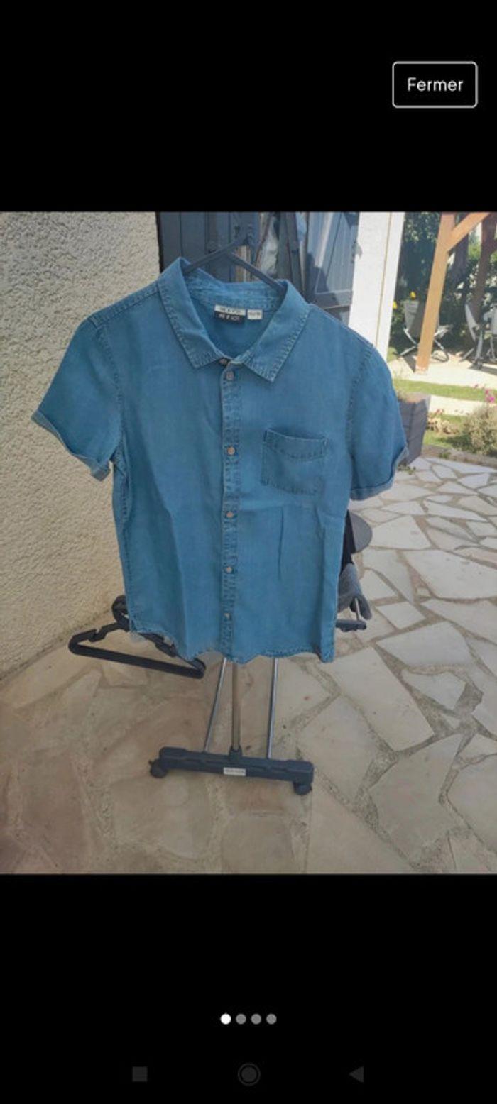 Chemise effet jean garçon 12 ans - photo numéro 1