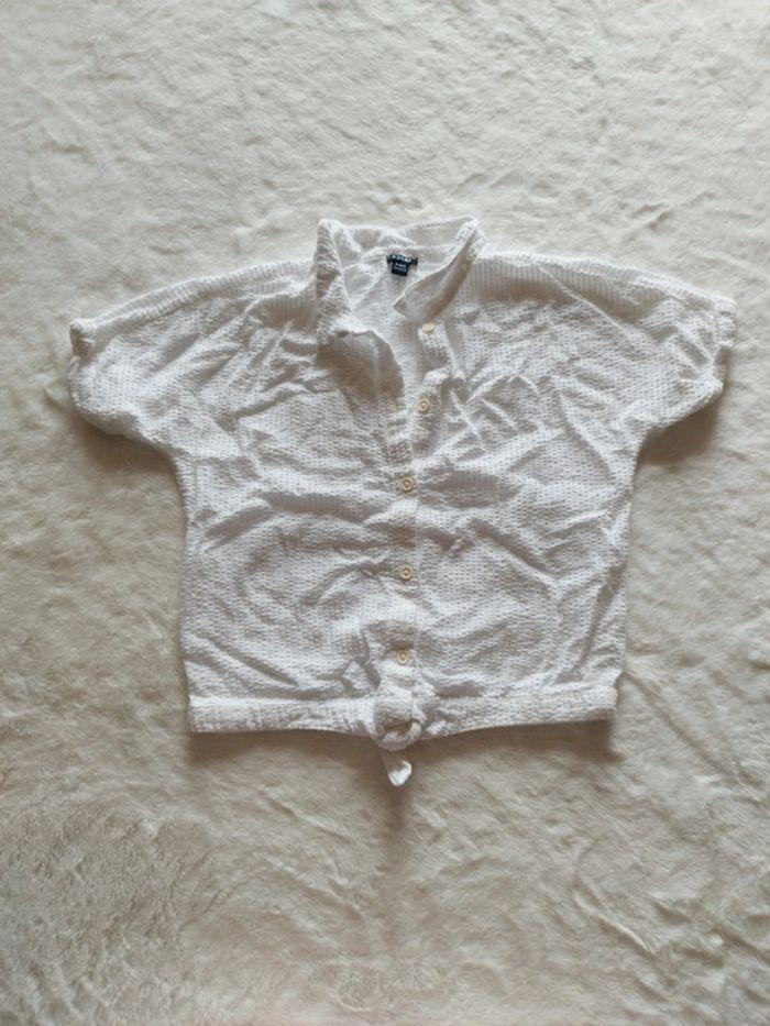 Chemise chemisier manche courte a bouton marque Kiabi taille 8ans blanc - photo numéro 1