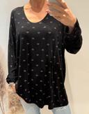 Pull curvy noir et cœur gris grande taille ref P6