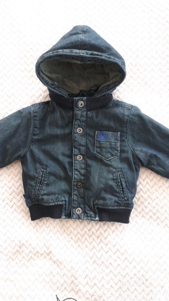 Blouson en jean doublure coton capuche amovible Okaïdi 6 mois - photo numéro 6