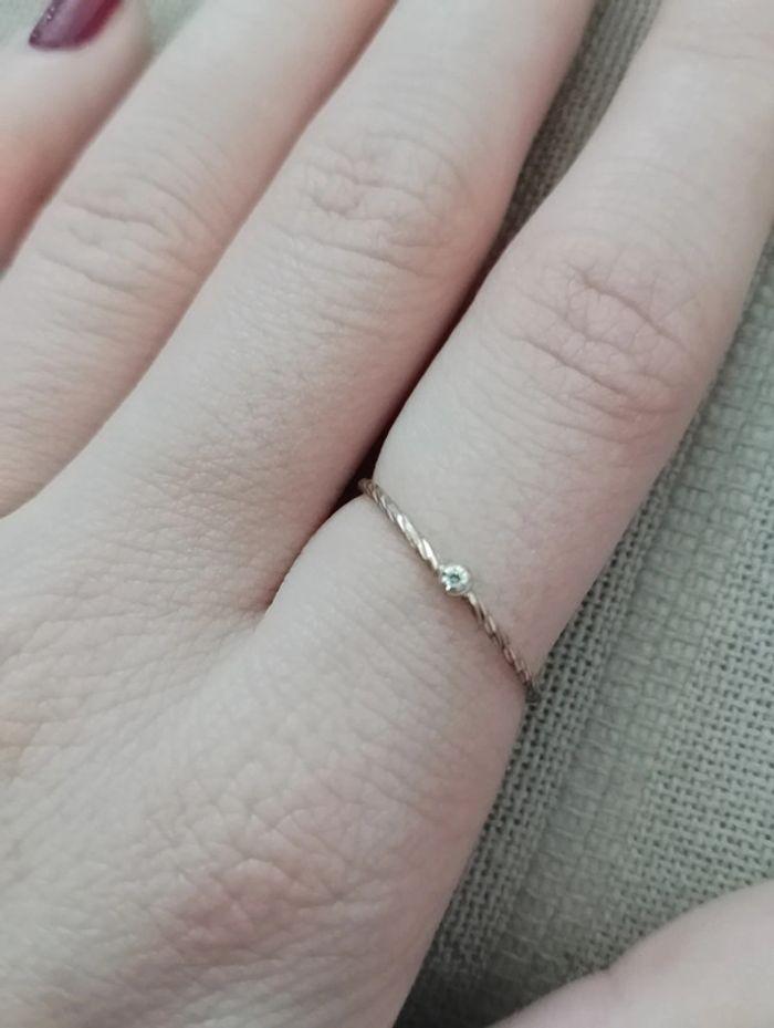 Bague dorée simple avec strass (3) - photo numéro 1