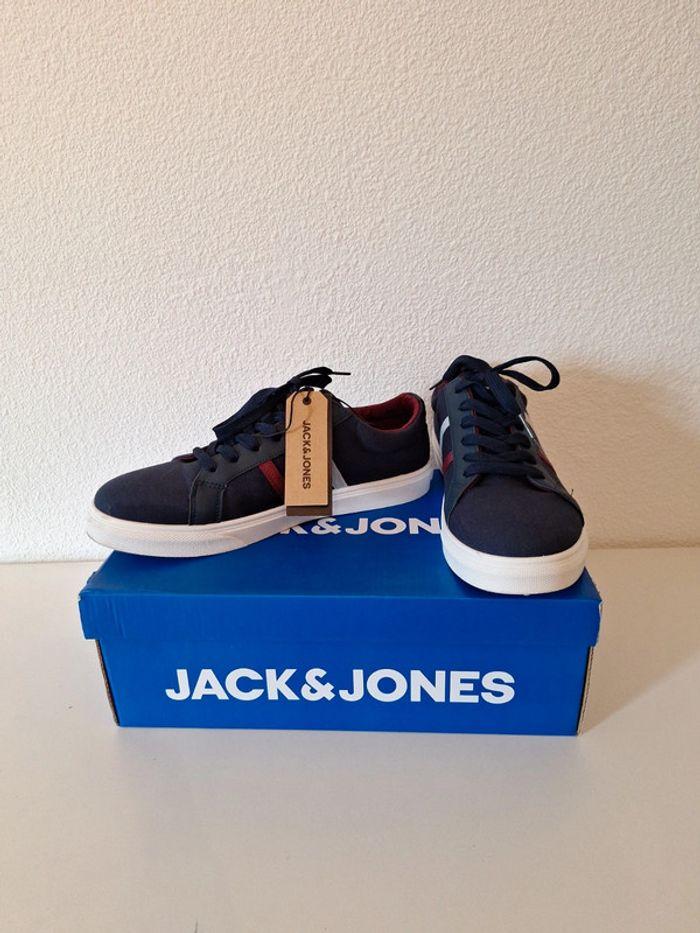 Basket tennis homme Jack & Jones 42 bleu marine toile tissus - photo numéro 1