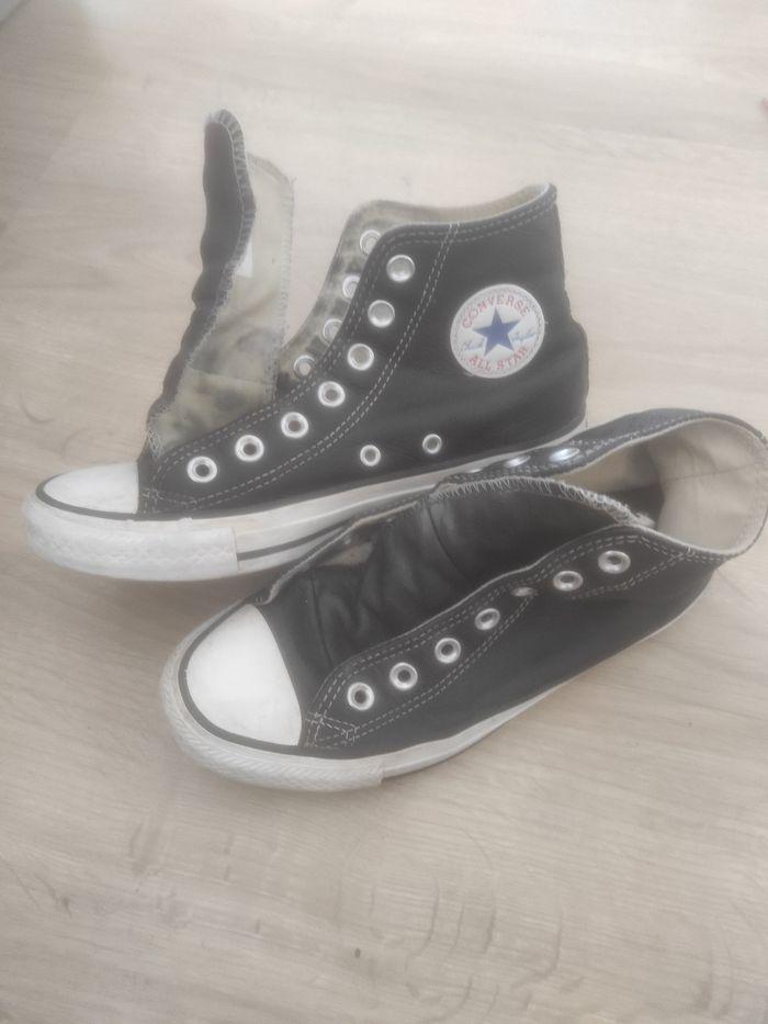 Converse cuir noir taille 36.5 - photo numéro 1