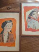 Lot de 2 tableaux asiatiques