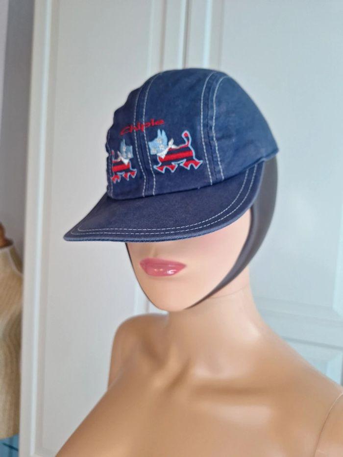 Casquette reglable vintage jean bleu marque Chipie junior - photo numéro 2