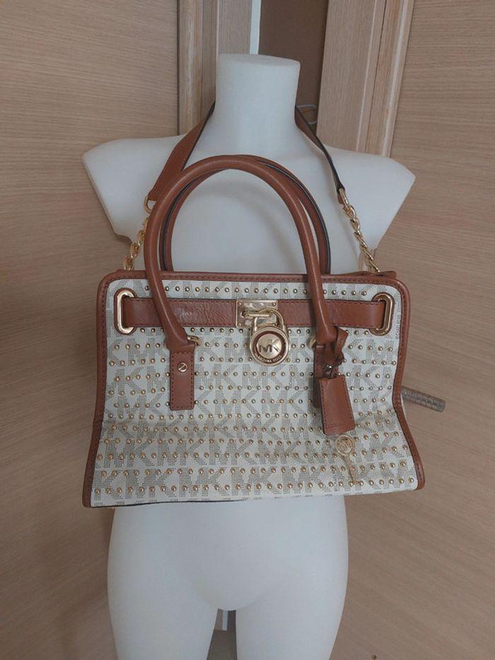 Sac à main beige doré michael kors - photo numéro 2