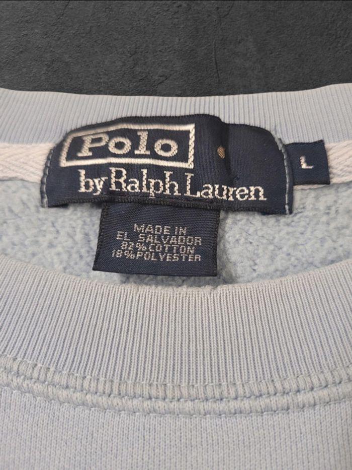 Sweat POLO Ralph Lauren Ciel Taille L défauts - photo numéro 6