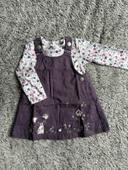 Ensemble robe salopette + t-shirt fleuri