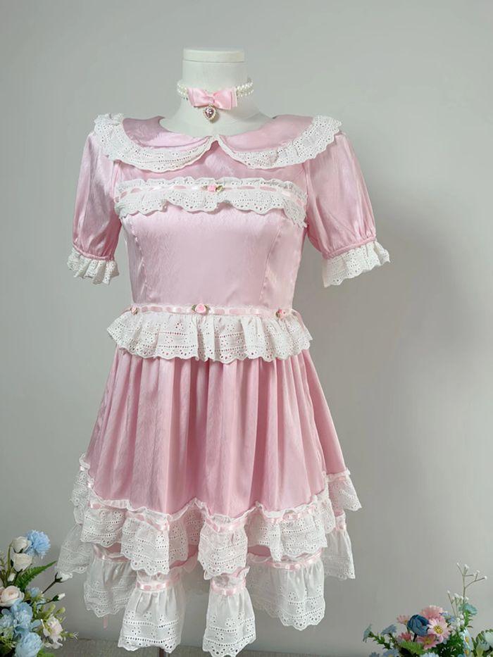 Dress Robe Pink Rose Princess Barbie Cute Kawaii Lolita Cosplay - photo numéro 7