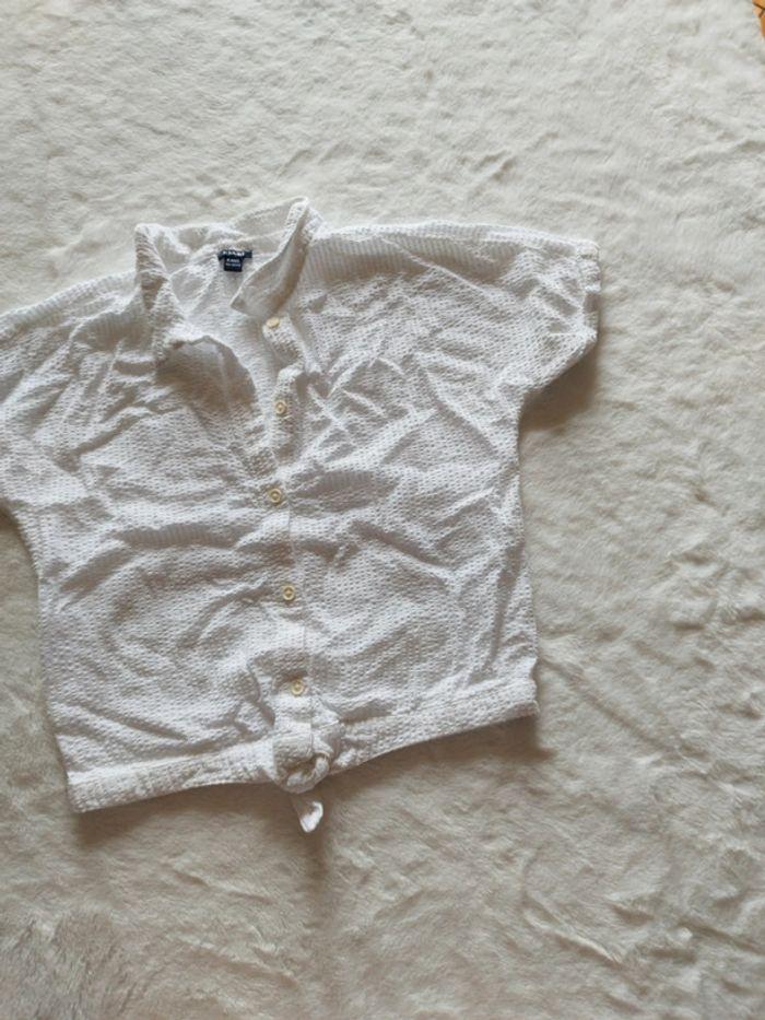 Chemise chemisier manche courte a bouton marque Kiabi taille 8ans blanc - photo numéro 3