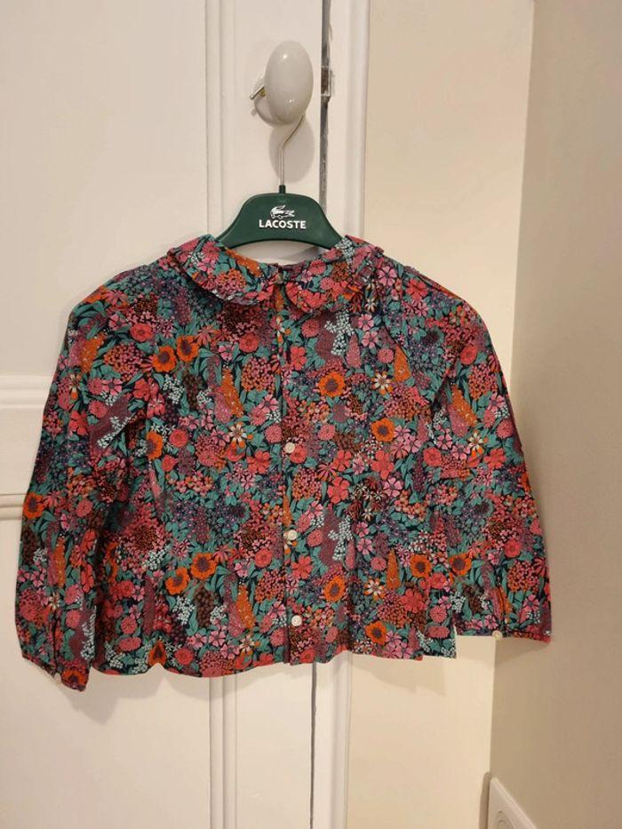 Blouse liberty rouge et verte - photo numéro 2