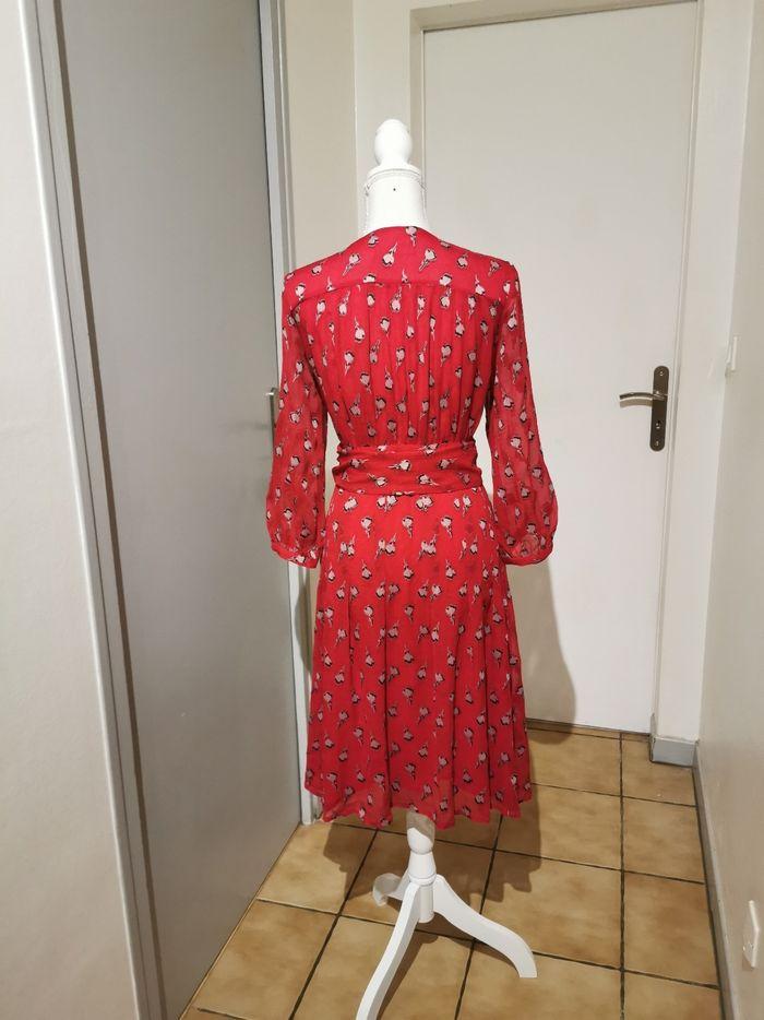 Robe Ba&sh taille 2 soie rouge motif floral Automne hiver - photo numéro 6