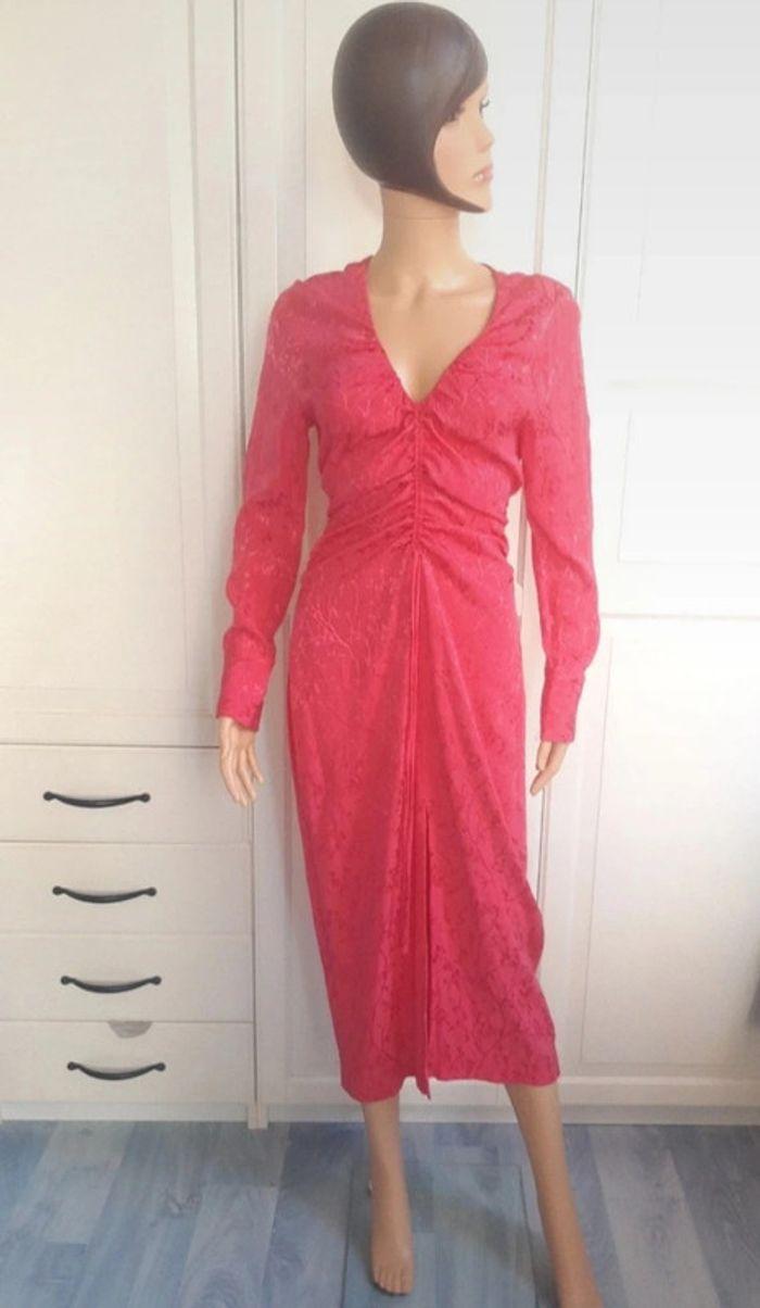 Robe tunique longue manches longues femme rose fushia dentelle taille M de marque Reserved - photo numéro 1