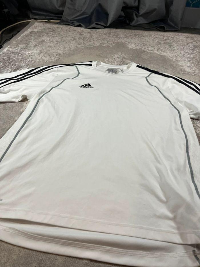 Maillot de Sport Adidas Vintage Y2k 2000's White & Back - photo numéro 3