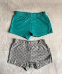 2 petits Shorts confort courts léger 74cm/ 9 mois -mixte • 100% coton