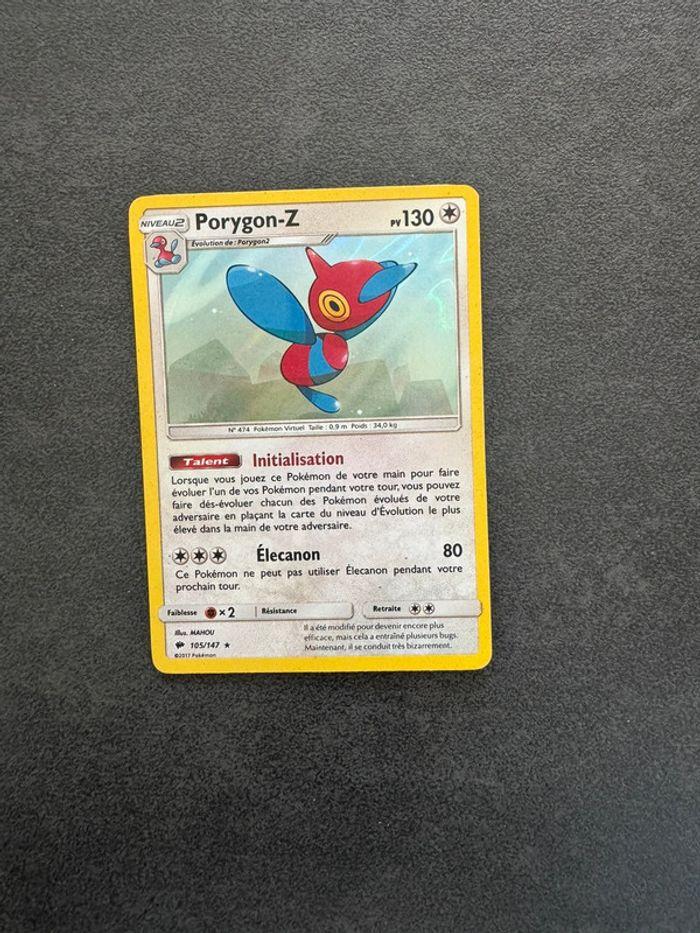 Carte Pokémon Porygon-Z Holo 105/147 Soleil et Lune Ombres Ardentes - photo numéro 3